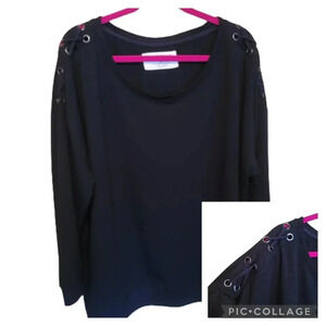 The Sweatshirt Project Black Lace up shoulder Sweatshirt